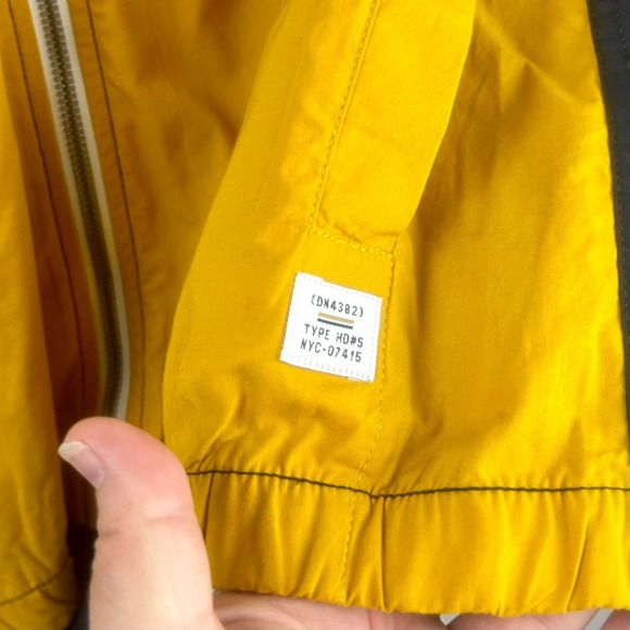 Denim & Flower Rick Singh Cotton Jacket Large Colorblock Hood Navy Blue Yellow‎ - Picture 5 of 8